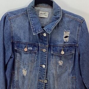 Twelfth Love Blue Denim Ripped Jacket